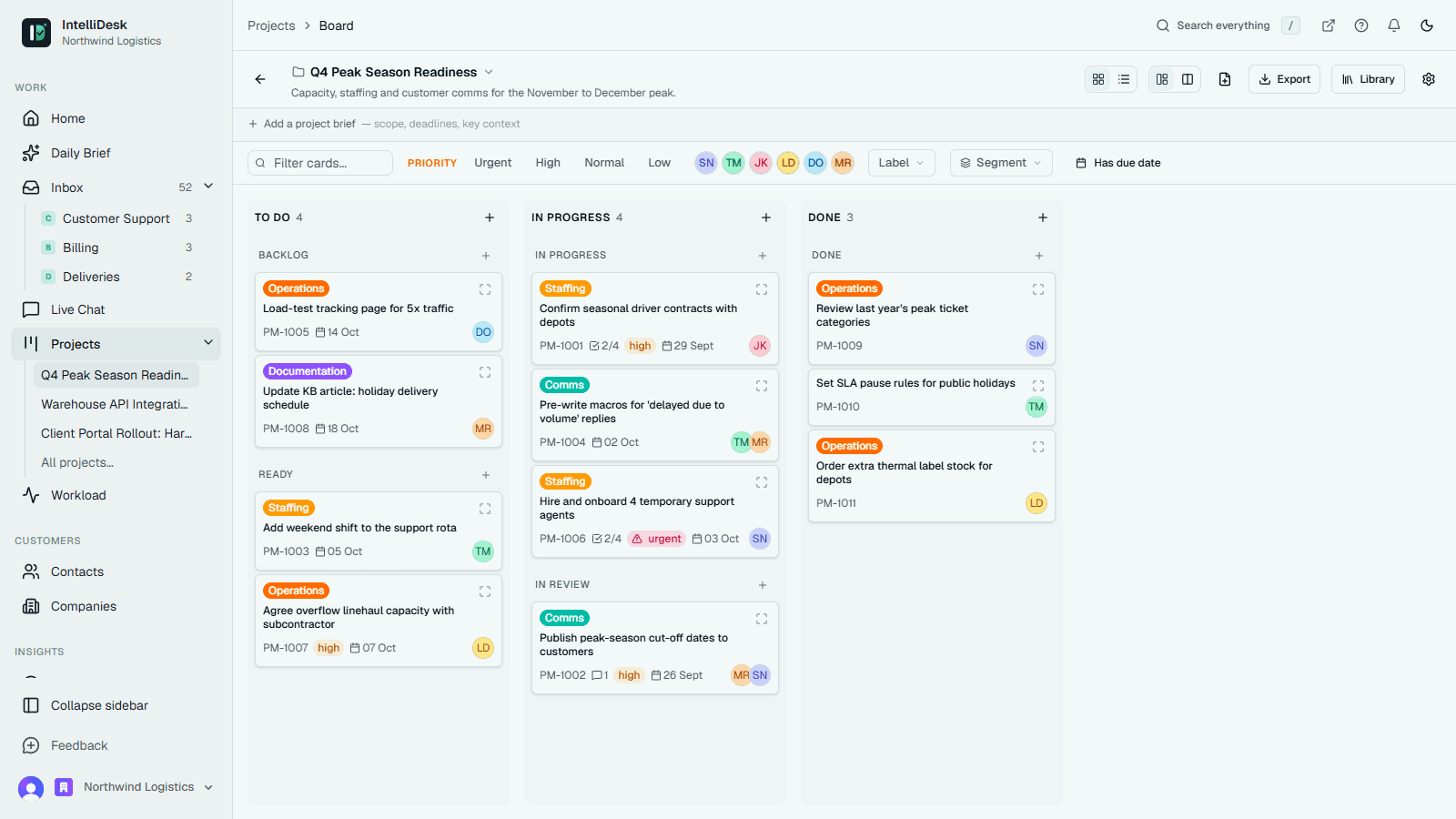 IntelliDesk screen: accounting firms